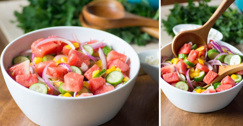 Stirlist Nebraska Food Blogger Watermelon Cucumber Salad Farmers Market Ingredients Recipe